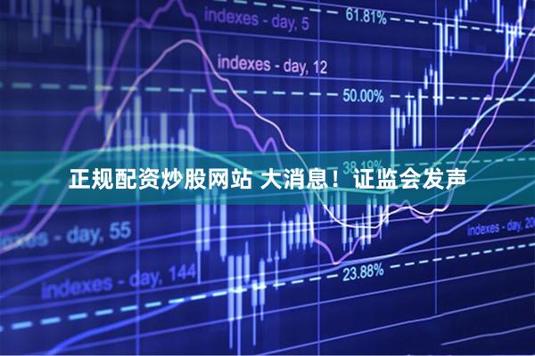 正规配资炒股网站 大消息！证监会发声
